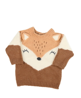 Hnědý svetřík s liškou F&F