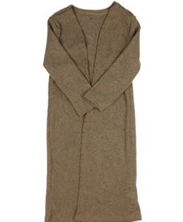 Hnědý žebrovaný kardigan