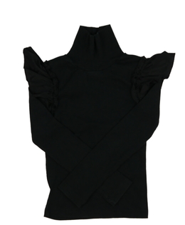 Černý rolák s volánky Tu 