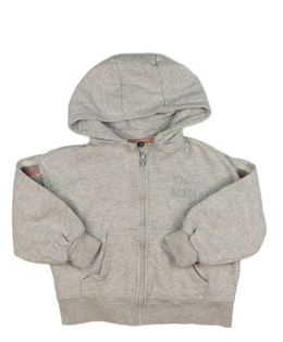 Šedá melírovaná mikina s barevnými pruhy