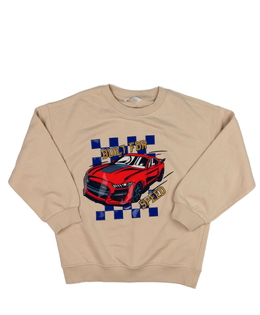 Světle hnědá mikina s autem M&S