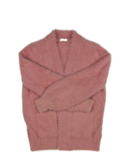 Růžový žinylkový lesklý kardigan Next