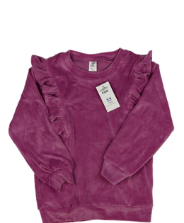 Nová semišová růžová mikina s volánky 