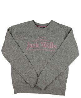 Šedá melírovaná mikina s růžovým nápisem 