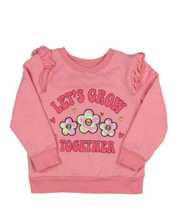 Růžová mikina s volánky a květinami George