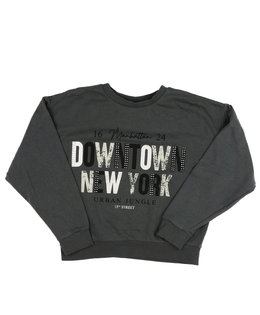 Šedá mikina s nápisem 