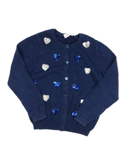Tmavě modrý svetr se srdíčky