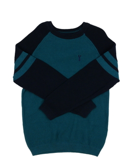 Modrý svetr s tmavými rukávy Next