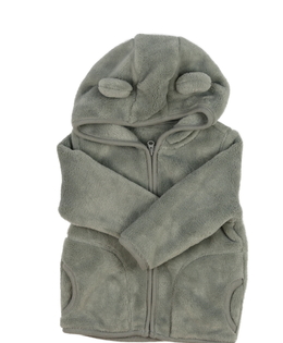 Šedá chlupatá mikina s oušky 