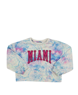 Světlá barevně batikovaná crop mikina Tu 