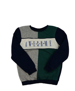 Trojbarevná mikina s nápisem Tu 