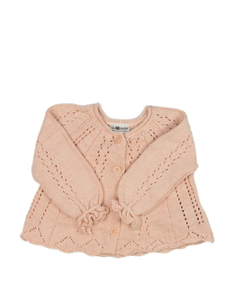 Růžový madeirový lesklý svetr 