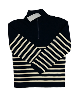 Nový tmavě modrý svetr s krémovými vzory H&M