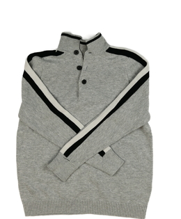 Šedý přízový svetřík s límečkem 