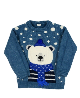Modrý svetr s medvědem Tu 