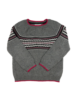 Šedý vzorovaný přízový svetr 