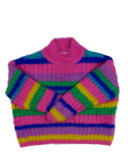 Žinylkový barevně pruhovaný kratší svetr Next