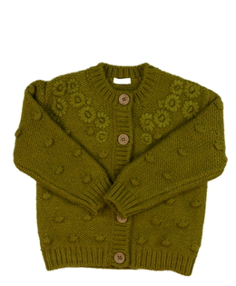 Zelený svetr s vystouplými květinami Next