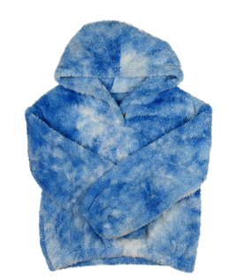 Modrá chlupatá melírovaná mikina 