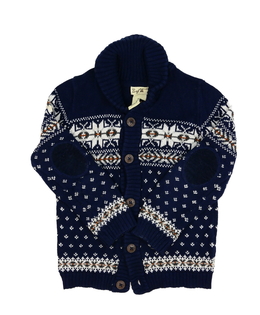 Tmavý vzorovaný svetr 