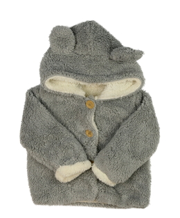 Šedá chlupatá mikina s oušky 