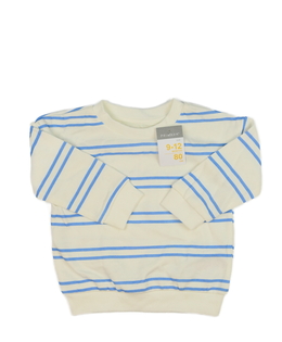 Nová bílá mikina s modrými pruhy Primark 