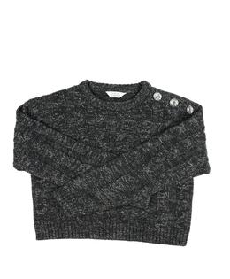 Šedý crop svetr s metalickým vláknem Primark 