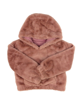 Starorůžová chlupatá zimní mikina Nutmeg