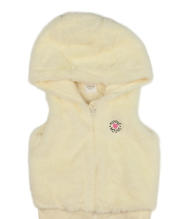 Krémová chlupatá vesta Minnie Disney 