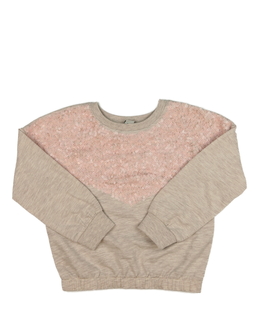 Krémová melírovaná mikina s flitry Tu 