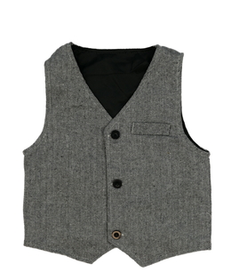 Šedá vzorovaná společenská vesta