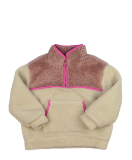 Beránková krémovo-růžová mikina 