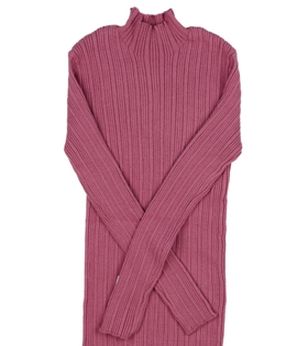 Růžový žebrovaný svetr Tu