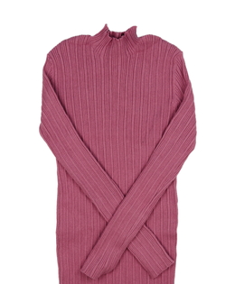 Růžový žebrovaný svetr Tu