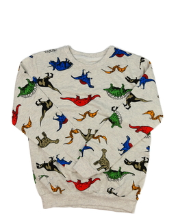 Šedá slabší mikina s dinosaury 