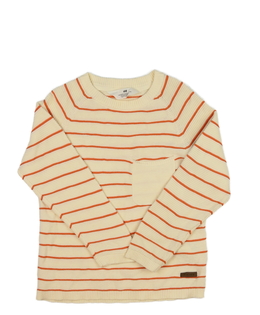 Hnědý svetr s oranžovými pruhy H&M