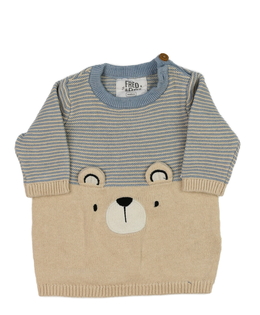 Hnědo-modrý svetřík s čumáčkem F&F