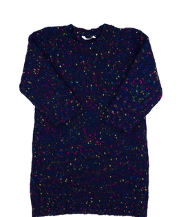 Tmavě modré pletené šaty s nopíky 