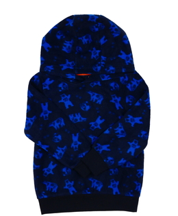 Tmavá fleecová mikina s medvědy