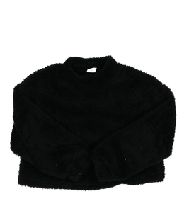 Černá chlupatá krátká mikina 