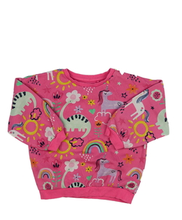 Růžová mikina s obrázky F&F