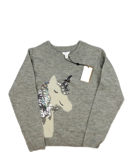 Nový šedý svetr s jednorožcem M&Co