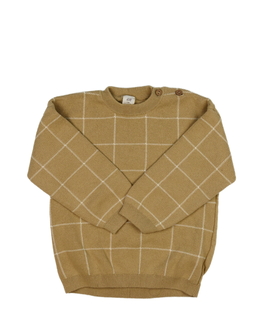 Hnědý kostkovaný svetr H&M