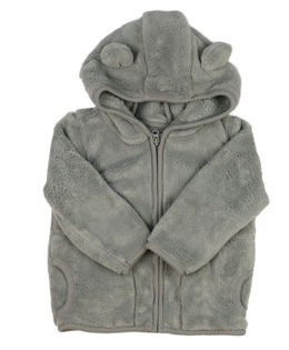 Šedá chlupatá mikina s oušky 