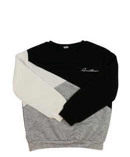 Trojbarevná mikina s nápisem 