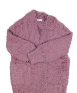 Růžový žinylkový kardigan Next