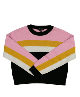 Pruhovaný barevný crop svetr New Look 