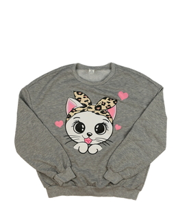 Šedá melírovaná slabá roztomilá mikina 