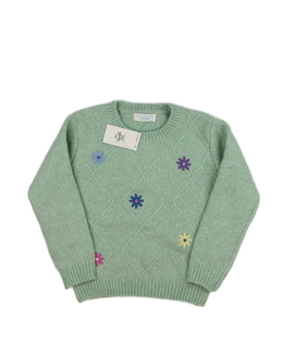 Nový zelený svetr s květinami Primark