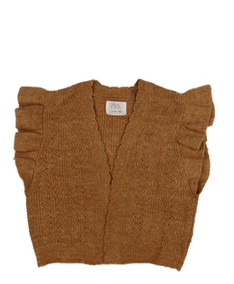 Hnědý pletený kardigan - vesta Zara